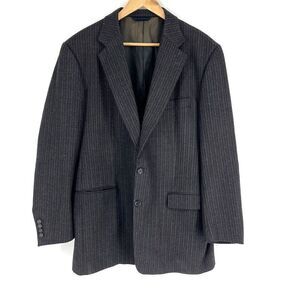 Burberry London Blazer Mens 43L Kensington Wool Tweed Jacket Stripe Sport Coat